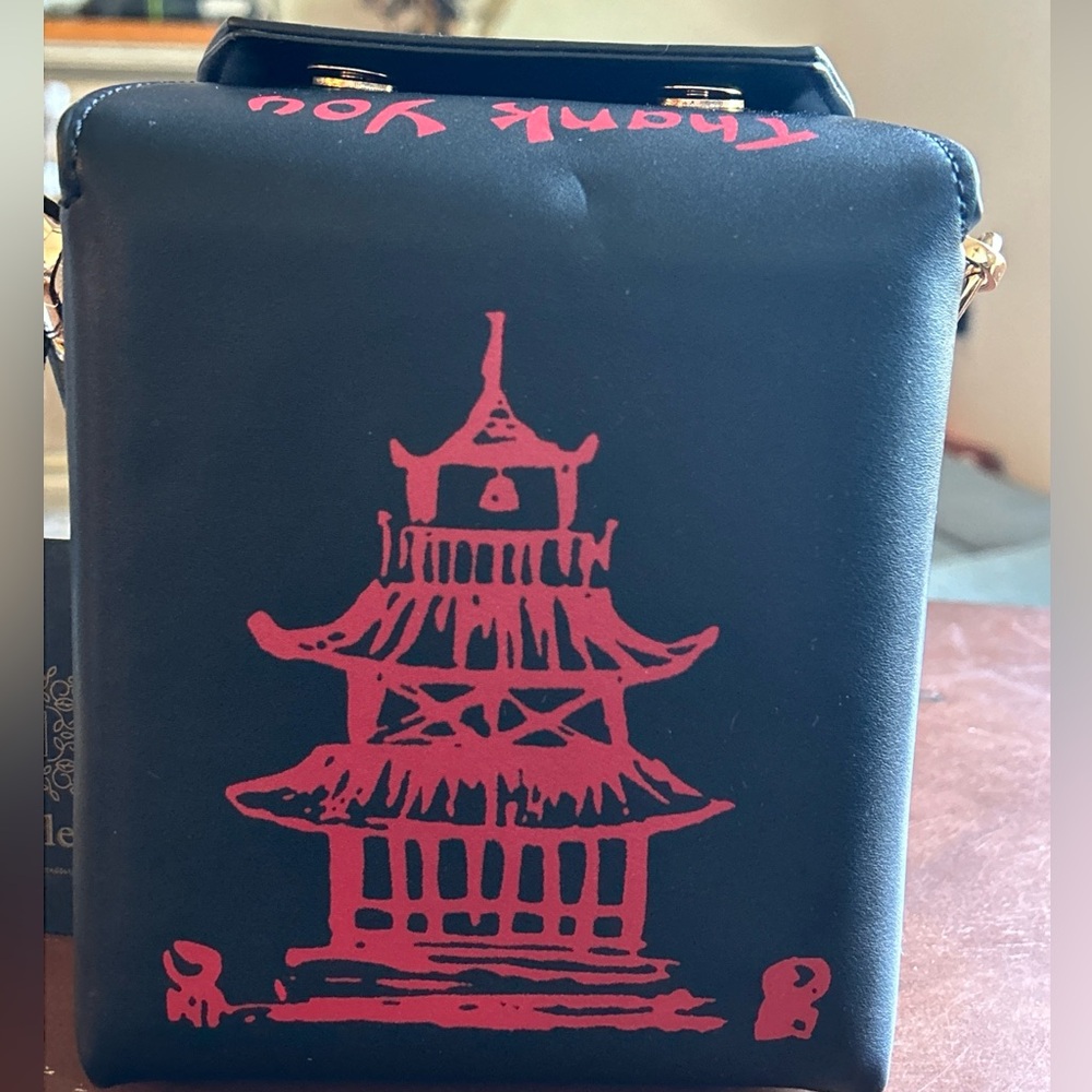 Women Chinese Tower Printing Box Shoulder Bags Fashion Crossbody Or Clutch Bag